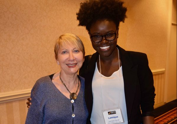 2015 IRTS Summer Fellow Lamique Farrell and her sponsor, Betsy Frank at the 2015 IRTS Newsmaker Breakfast