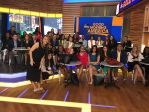 Group shot of Fellows on the set of Good Morning America with Ginger Zee